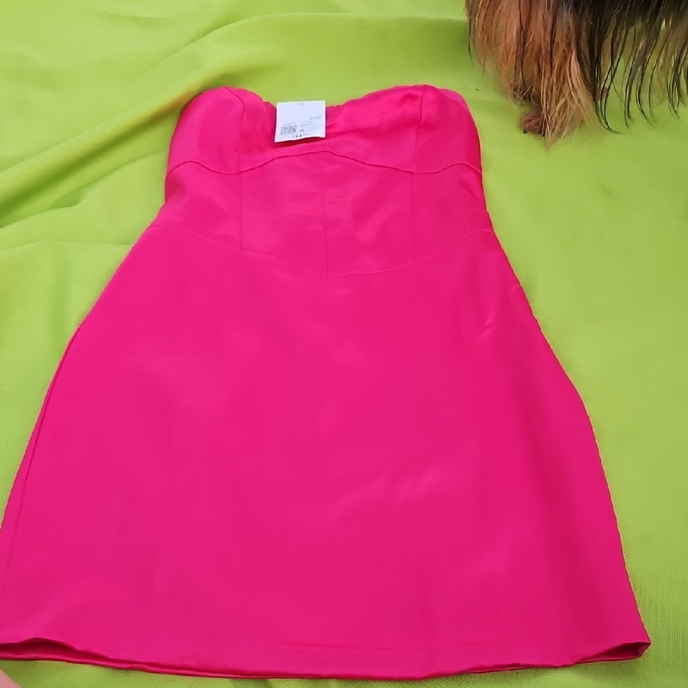 Vibrant Pink Strapless Dress